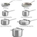 Tramontina Signature Tri-Ply Clad Stainless Steel 12-Pc Pots and Pans Set
Cookware Kitchen Set, Induction-Ready, Dishwasher-Safe, NSF-Certified, Made in Brazil