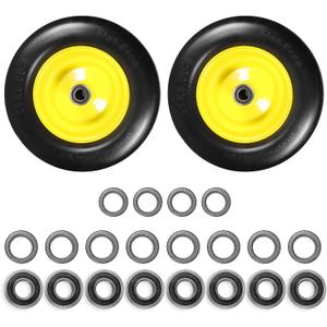 11x6.00-5" Flat Free Tire, Solid Smooth Front Wheel Tire for Bad Boy for Cub Cadet ZT1 for Zero Turn Mower for ZT1 42" 46" 50" 54" Mowers with 3/4" 5/8" 1/2" Precision Bearings (11x6.00-5" Tire-2pc)