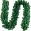 Outroad 9 ft Christmas Garland - Soft Greenery Twist Wreath Artificial Ivy Non-Lit Green Garland, for Holiday Season Outdoor Indoor Party Decorations Multi-Packs for a Better Deal (2 Pack)