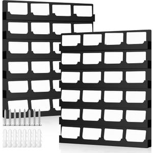 Suzile 2 Pcs 48 Business Card Holder Wall Mount 24 pockets each Business Card Display Wall with Hanging Hardware Acrylic Business Multiple Sticker Display for Office Home, 17.7'' x 15.7'', Black Suzile 2 Pcs 48 Business Card Holder Wall Mount 24 pockets each Business Card Display Wall with Hanging Hardware Acrylic Business Multiple Sticker Display for Office Home, 17.7'' x 15.7'', Black