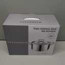 Whole-Clad Tri-Ply Stainless Steel Stockpot with Lid, 8 Quart Large Cooking Pot All Stove Compatible Up to 600, 18/8 Stainless Steel Kitchen Induction Ready Cookware