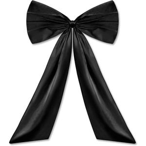 Black Large Bow Decor Big Bow Coquette Birthday Decoration for Room Giant Satin Ribbon Tie for Party Backdrop Wedding Bridal Shower Valentine's Day Wall Hanging Decor (24 x 36 Inches)