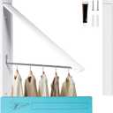 Retractable Clothes Drying Rack,Space Saver Wall Mounted Folding Hanger for Laundry Room, Closet Storage Organization, Easy Installation Aluminium Dryer 1pcs (White)