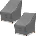 Vailge Outdoor High Back Chair Cover,Waterproof Patio Chair Covers,600D Heavy Duty Lawn Chair Covers Windproof Outdoor Furniture Chair Cover - (2 Pack - 35" L x 28W x 35" H , Grey)