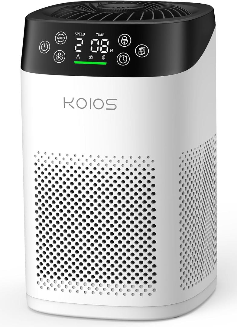 Air Purifiers for Bedroom Home, KOIOS H13 True HEPA Air Purifier for Large Room Pet Hair Filter Covers Up to 1200 ft, Air Quality Sensor, Fragrance Sponge, Air Cleaner for Smoke Odor Dander Pollen