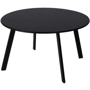 Patio Coffee Table - Metal Steel Outdoor Round Table Weather Resistant Anti-Rust Table (Black), Pack of 1, 
28"D x 28"W x 16"H