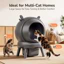 Automatic Self Cleaning Litter Box, Cat Litter Box with APP Control, 65L Globe & Dual Safety Sensors, Robot Litter Box, 1 Roll Garbage Bags and Litter Mat, <35DB, for Multiple Cats, Grey