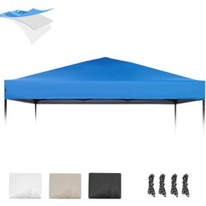 10x10 Canopy Replacement Top, Pop Up Canopy Replacement Tent Cover for Straight Leg Frame, Waterproof Canopy Top Cover for Garden Patio Camping (Top Only)(Blue)