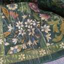 9x12 Dark Green Vintage Floral Area Rug,Washable Large Boho Living Room Rugs,Botanical Print Non-Slip Stain Resistant Lightweight Carpet for Bedroom Dining Room Nursery