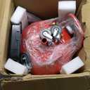 EcoExoplorer Oil Drain Tank, 8 Gallon Waste Oil Drain Container, Portable Oil Lift Drain Pan Air Operated Drainer, Fluid Fuel Drainage Adjustable Funnel Height, Pressure Regulating Valve, Wheel, Red