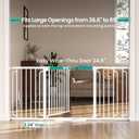 Cumbor Extra Wide Baby Gate, 36.6-69" Walk-Through Dog Gate for Stairs, Doorways & Hallways, 30.5 Tall, Auto-Close & Dual-Swing Safety Child Gate Indoor, Easy Install Pressure-Mounted Pet Gate, White
