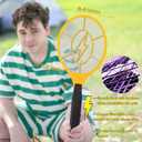 2 Pack Electric Fly Swatter, Bug Zapper Racket for Indoor Pest Control, Handheld Insect Killer Bat Battery Powered Electric Mosquito Swatter for Outdoor and Home