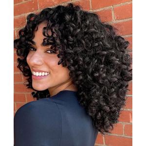 GKtineke 14Inch Curly Wig, Full Curls Wigs for Black Women Big Curly Wig Soft Fluffy Natural Synthetic Hair for Daily and Party (Dark Brown)
