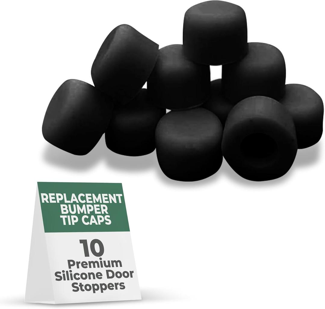 Renovators Supply Manufacturing Rubber Door Stopper Tip 5/8 in. Black Premium Rubber Door Stopper Tips 10 Replacement Caps