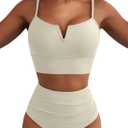 Herseas High Waisted Bikini Sets for Women - V Wire Two Piece Swimsuits Swim Suits 2026 Tummy Control Bathing Suit (S)