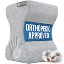 5 STARS UNITED Knee Pillow for Side Sleepers - Hip Pain Relief, Memory Foam Leg Cushion for Side Sleeping - Between Legs Pillow for Sciatica & Lower Back Pain, Gray Cotton Cover