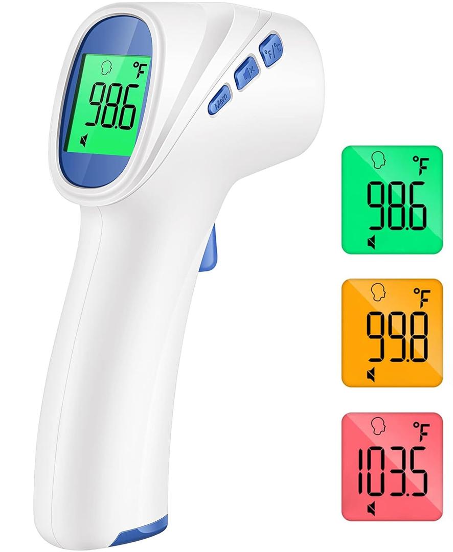 Forehead Thermometer for Adults and Kids, Digital Baby Thermometer with Fever Alarm, Fast Accurate Results, Home Medical & Nurse Essentials (White)