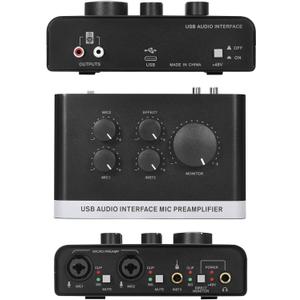 USB Audio Interface with 2X XLR/TRS Inputs, Phantom Power, USB-A/C Connectivity Perfect for Recording, Live Streaming, Podcasting Home Studio Use by Musicians Content Creators(OS3)