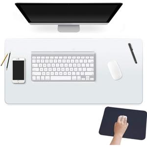 24 X 60 Inch XL Desk Pad Protector Clear Desk Mats Blotter on Top of Desks for Laptop Computer Keyboard PVC Vinyl Large Desktop Writing Mat Cover With Mouse Pad Transparent Waterproof Wipeable Plastic