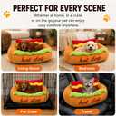 Hot Dog Dog Bed, Soft Plush Pet Bed Detachable and Washable, M