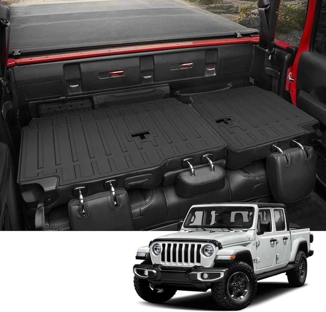 Custom for 2020-2025 2026 Jeep Gladiator JT Rear Seat Backrest Mats All Weather Protection TPE Accessories (Backrest Mats)