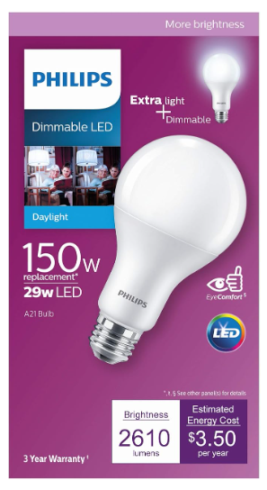 Philips LED 558239 A21 Bulb, 1 Count  Philips LED 558239 A21 Bulb, 1 Count