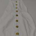 Women's Elegant Halter Sleeveless Tweed Mini Dress Rose Open Back Party Club Cocktail Evening Dresses (Medium, White)