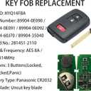 Smart Key Fob for Toyota Highlander 2016-2019, Alliskeys Proximity Remote Control Key Fob Compatible for Toyota Highlander Tacoma 2016-2019 HYQ14FBA 89904-35040 281451-2110