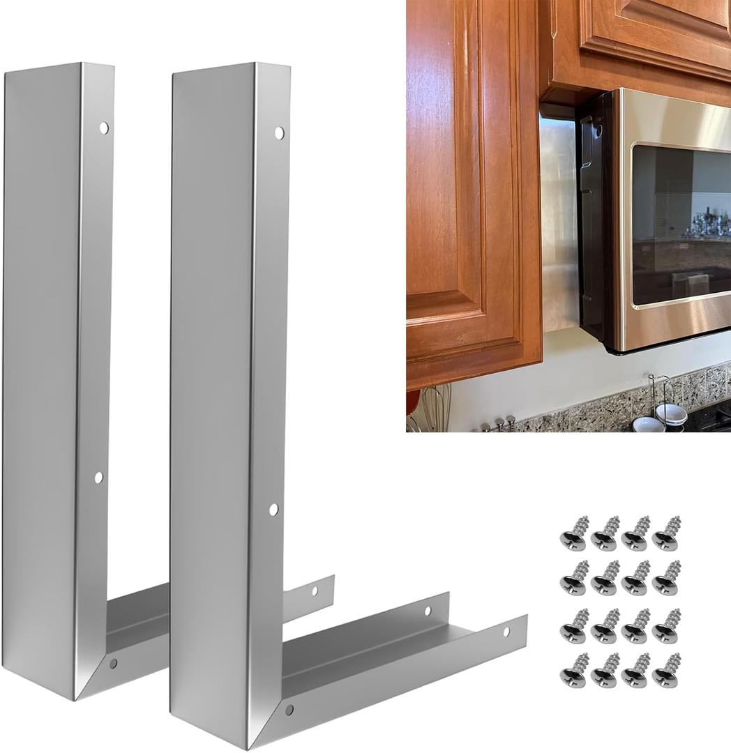 8171339 Built in Microwave Side Panel Filler Kit, Fits Panasonic, Whirlpool, GE, LG Over The Range Microwave, Wall Oven Trim Kit, SS Microwave Trim Kit, 15.75"L, 10.83"W, 2.95"H, w/16 Screws