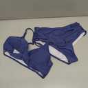 ZAFUL Women High Waisted Bikini Sets Two Piece Swimsuit Push Up Twist Front Ruched Bathing Suit (Large, Blue)