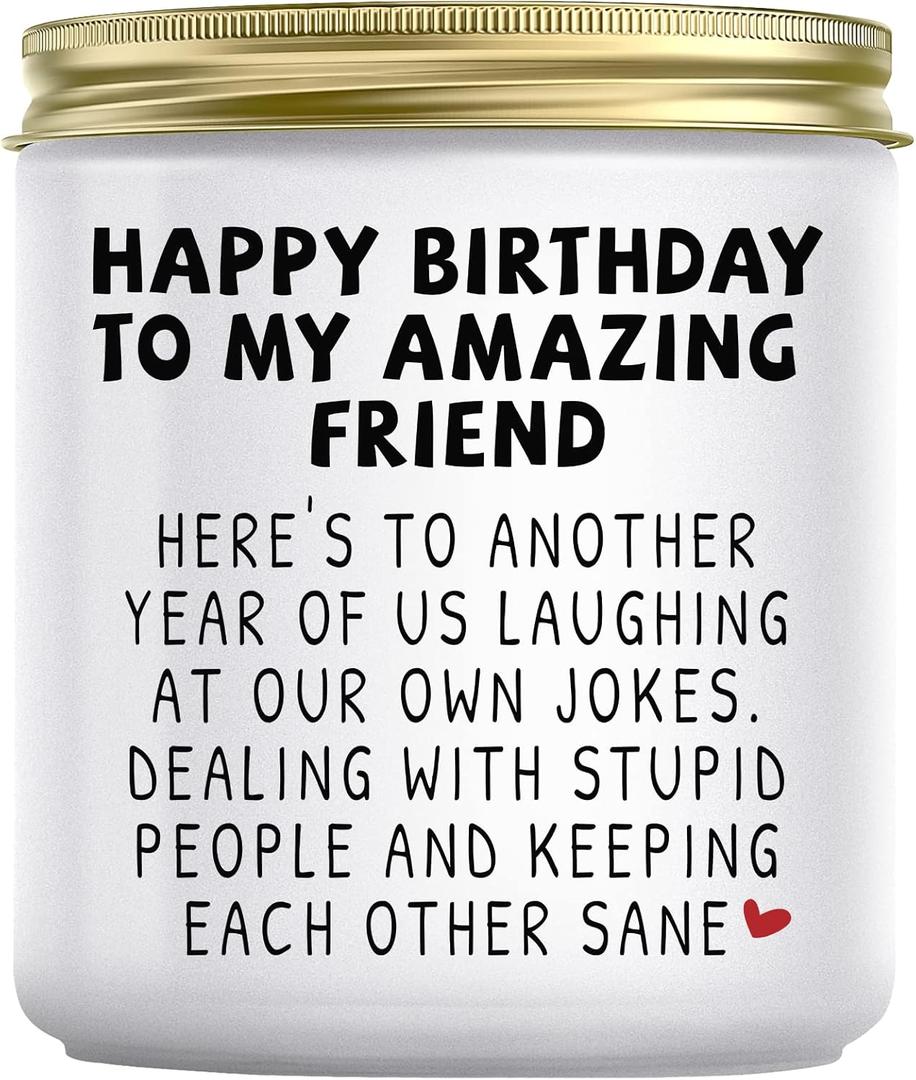 Jonico Happy Birthday Gifts for Women - Funny Best friend Friendship Birthday Gifts for Women Bestie BFF Coworker Classmate, Lavender Candle