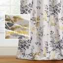 H.VERSAILTEX Linen Blackout Curtains 63 Inches Long Thermal Insulated Room Darkening Linen Curtains for Bedroom Textured Burlap Grommet Window Curtains for Living Room, 2 Panels, Grey and Yellow