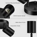 BoostArea LED 2 Light Track Lighting Kit, LED Track Lighting Fixtures, Black Round Ceiling Spot Lighting, Flexibly Rotatable Light Head for Kitchen, Living Room, Bedroom, GU10 Bulb Not Included