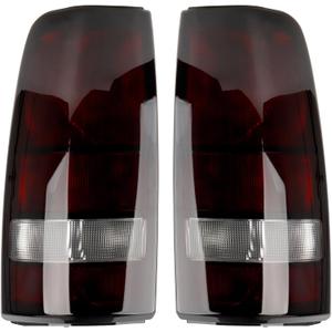 Dark Red Tail Lights Assembly Compatible with 1999-2006 GMC Sierra 1500 2500 3500, for 1999-2002 Chevy Silverado 1500 2500, Driver & Passenger Side Rear Brake Lamps (No bulbs, Smoke)
