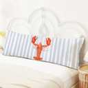 SNNDER Nautical Coastal Lobster 20x54 Body Pillow Cover with Zipper, Preppy Beach Room Decor, New England Nautical Red Lobster Decorative Long Hug Pillow Cases for Bed Couch