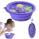 KOOK UDU Silicone Face Ice Bath Bowl with Built-In Icetray, Silicone and Foldable Face Tub, Ice Bath Water Chiller, Skin Tightening and Acne Relief for Home & Travel (Purple)