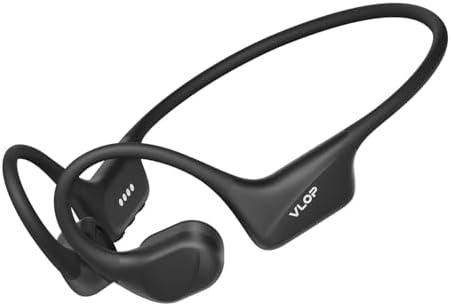 VLOP Bone Conduction Swimming Headphones - IP68 Waterproof, Open-Ear MP3 Headphones with 32GB Memory, Bluetooth 6.0 Wireless Sport Headset for Running & Cycling, 8H Playtime(Black, Standard)