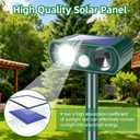 4 Pack Solar Ultrasonic Animal Repellent Outdoor,Squirrel Racoon Fortress Pro Deer Repellent Cat Deterrent Dog Repeller Waterproof with Strobe Light - Keep Rabbits,Skunks Away from Garden Yard Farm