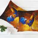 Swono 18"X18" Throw Pillow Covers Rooster, Farm Chicken Rooster Boho Pillowcase Cushion Covers for Couch Bed, Square Decorative Pillow Cover Home Sofa Bedroom Car 2 Pcs, Colorful