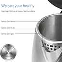 COMFEE' Stainless Steel Electric Kettle, 1.7 Liter Tea Kettle Electric & Hot Water Kettle, 1500W Fast Boil with LED Light, Auto Shut-Off and Boil-Dry Protection