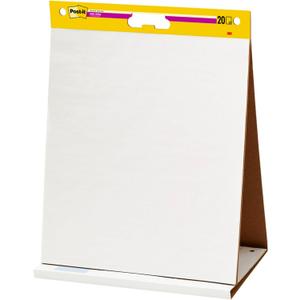 Post-it Meeting Chart, 20 x 23 Inches, 20 Sheets Per Pad, 1 Pad, Portable, White, Primary Ruled Lines, Premium Self Stick Flip Chart Paper, Great for Teachers and Students, Built-in Easel Stand
