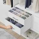 BOLUO Small Closet Organizer Drawers,Underwear and Bra Organizer with Divider for Socks,Fabric College Dorm Storage White