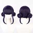 NUXMAW Demon Hunters Costume Wig, Rumi Mira Zoey Cosplay Long Purple Braided Hair for Women Men, Anime Halloween Party Outfit Accessory (Black Purple - Zoey)