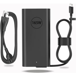 165W GAN USB C Adapter Compatible with Dell Precision 5690 5680 Dell Pro Max 16/18MB16250/MA16250/MB18250  Latitude 7450/7650Inspiron 7640 HA165PM210 LA165PM210 Gaming Laptop Charger 28V 5.89A