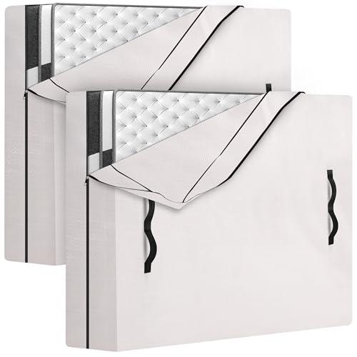 HOMESURE Single Pack Mattress Bags for Moving and Storage with 8 Handles - Semi-Transparent, King