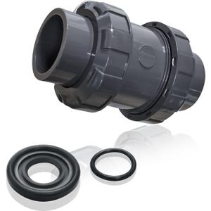 PVC True Union Check Valve, 3/4 Slip Swing Full Port Utility Check Valve, Sch80 Socket Pool Ball Check Valve for Backflow Prevention