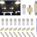 24 Pieces Dome Light LED Car Interior Bulb Kit Set 194 T10 DE3175 578 31mm 42mm Bulbs Interior Replacement Lights for Car Map License Plate Door Side Marker Cornering Trunk Light - Warm White