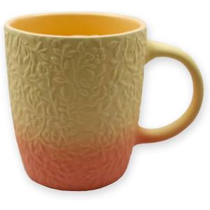 Soft Touch Embossed Ombre Mug - 18 Oz Coffee Mug with Beautiful Box - Unique Tea Cup for Gift - Ceramic Coffee Cups for Daily Use