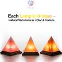 Himalayan Pink Salt Pyramid Lamp 7 Inch Tall with Dimmer Switch, Handcrafted Natural Crystal Salt Lamp, Warm Yellow Glow Night Light for Bedroom, Office & Home Decor Gift