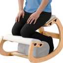 Adjustable Kneeling Chair, Wooden Ergonomic Chair Knee Chair Posture Chair - Improve Your Posture with an Angled Seat for Home,Office (Wood Color+ Pads), 12 inches x 8 inches x 11 inches